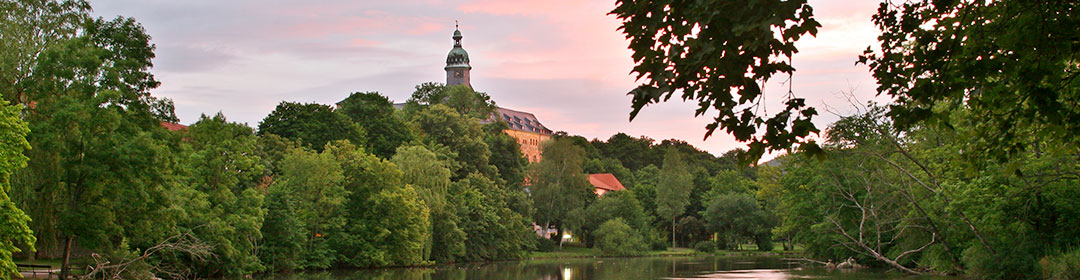 Sicht auf das Schloss vom Stadtpark aus